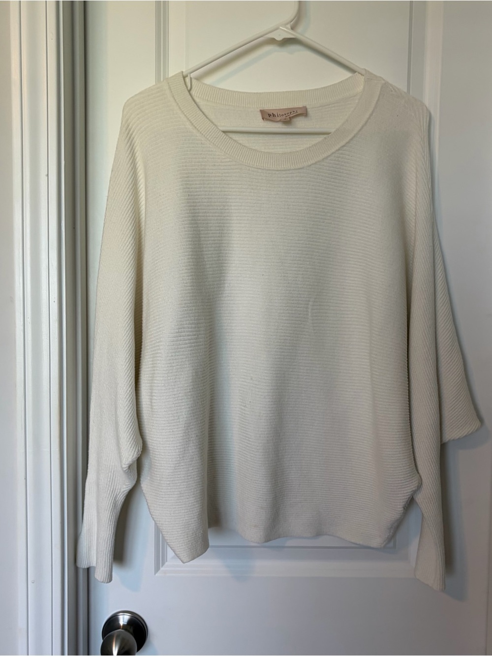 Philosophy Cream Ribbed Knit Long Sleeve sweater 
Size M